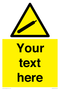 Custom Warning Non-flammable compressed gas